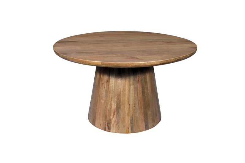 54" Solid Wood Pedestal Base Round Top Dining Table - Natural