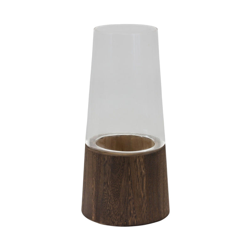 Tapered Table Vases With (Set of 2) - Brown / Clear