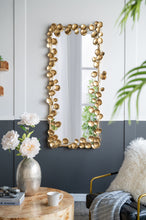 Load image into Gallery viewer, Full Length Mirror With en Leaf Accents, Floor Miiror For Living Room Bedroom - Gold
