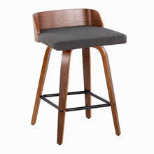 Load image into Gallery viewer, Maya - Mid Century Modern Fixed Height Counter Stool With Swivel And Square Footrest (Set of 2)
