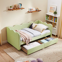 Load image into Gallery viewer, Gingham Daybed With USB Charging Port, Wave-Shaped Design
