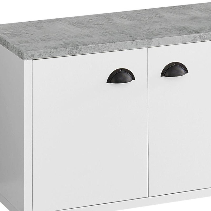 Cabinet Enclosed, Storage TV Stand - White