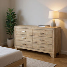 Load image into Gallery viewer, Six Drawer Double Dresser - Natural Brown
