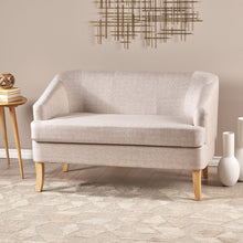 Load image into Gallery viewer, Mid Century Modern Loveseat With Polyester Upholstery And Birch Wood Frame - Beige
