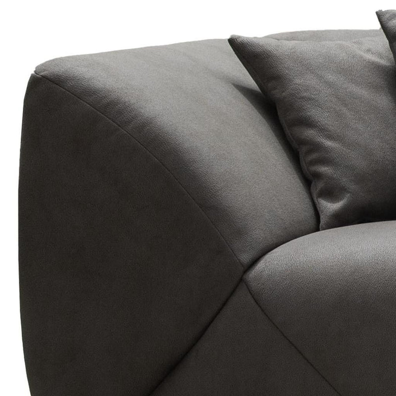 Nubuck Leather Sofa - Dark Gray