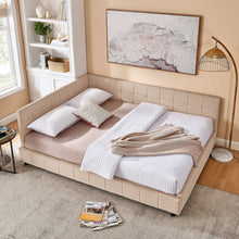 Load image into Gallery viewer, Mid-Century Storage Upholstered Tufted Bed Frame With Backrest And Armrests
