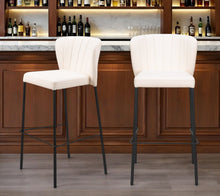 Load image into Gallery viewer, Faux Leather And Steel Bar Height Bar Chairs (Set of 2) - Cream And Black
