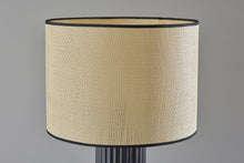 Load image into Gallery viewer, Ceramic Cylinder Table Lamp With Beige Drum Shade - Black
