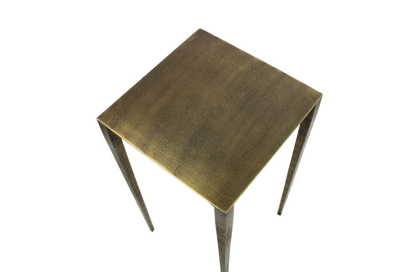24" Iron Square End Table - Brass