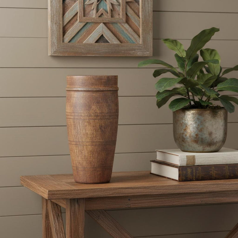 Reclaimed Cylinder Table Vase - Brown