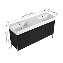 Load image into Gallery viewer, Freestanding Bathroom Vanity With Resin Sink And Storage Cabinet

