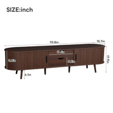 Load image into Gallery viewer, TV Stand For 70" TV, Console With Tambour Doors, Drawers And Built In Power Outlet - Dark Brown
