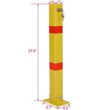 Load image into Gallery viewer, Square Parking Bollard Pole Barrier With Lock For Car Parking Protection And Home Garage Street Decor
