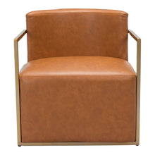 Load image into Gallery viewer, Faux Leather Arm Chair - Brown And Gold
