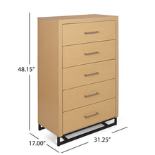 Load image into Gallery viewer, Borah - Contemporary Wood 5 Drawer Dresser - Natural
