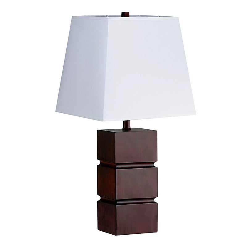 27" Bedside Table Lamp With White Shade - Brown