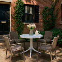 Load image into Gallery viewer, 4 Modern Stackable Plastic Armchair Matched With Round Table
