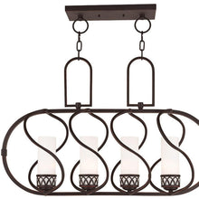 Load image into Gallery viewer, Four Light Metal Dimmable Chandelier With Shades - Bronze / Opal
