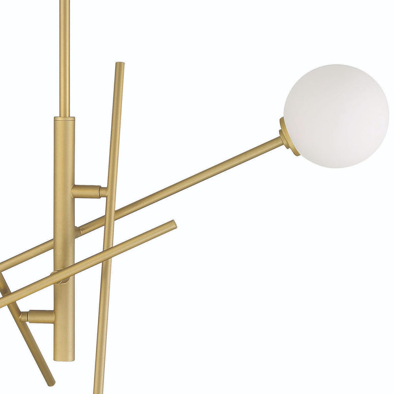 Candle Style Four Light Metal Dimmable Chandelier With Shades - Brass