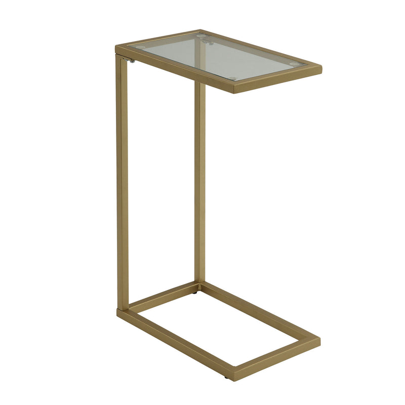 Glass Rectangular End Table - Gold And Clear