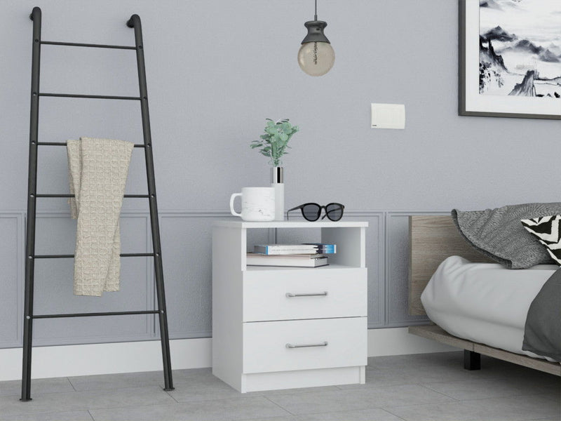 Modern And Stylish Particle Bedroom Nightstand - White