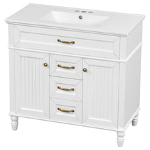 Load image into Gallery viewer, Bathroom Vanity With Sink, Flip-Out Top Drawer, Soft Close Doors, 2 Storage Drawers
