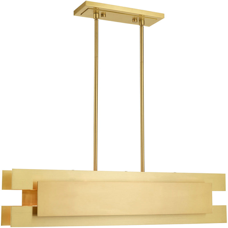 17" Four Light Dimmable Chandelier With Shades - Brass