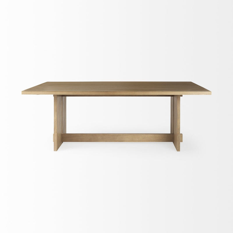 Light Modern Rustic Wooden Dining Table - Brown
