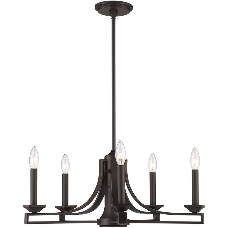18" 6 Light Dimmable Chandelier With Shades - Bronze
