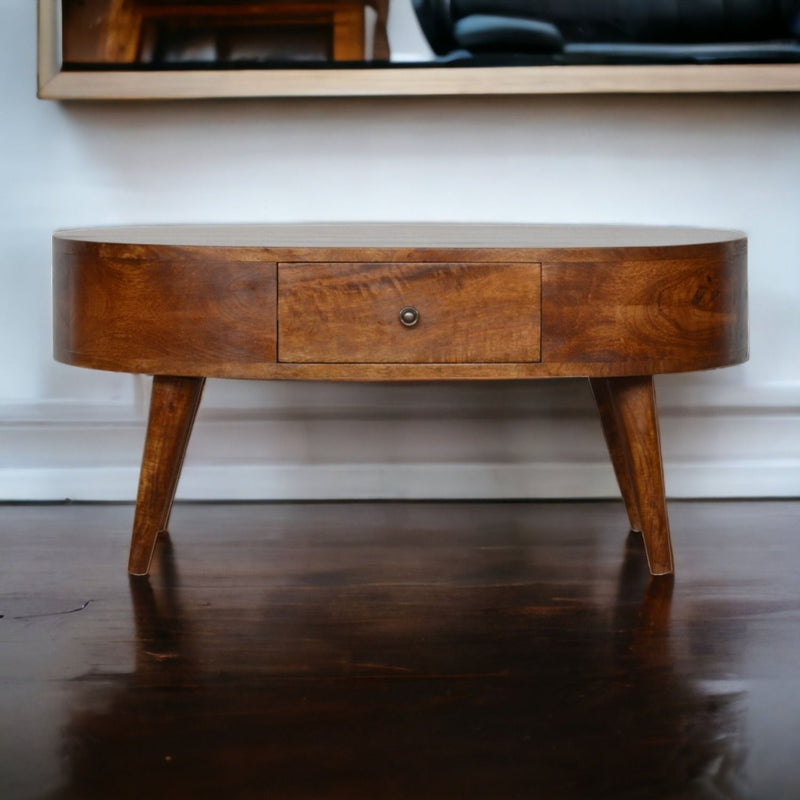 Rounded Wood Table