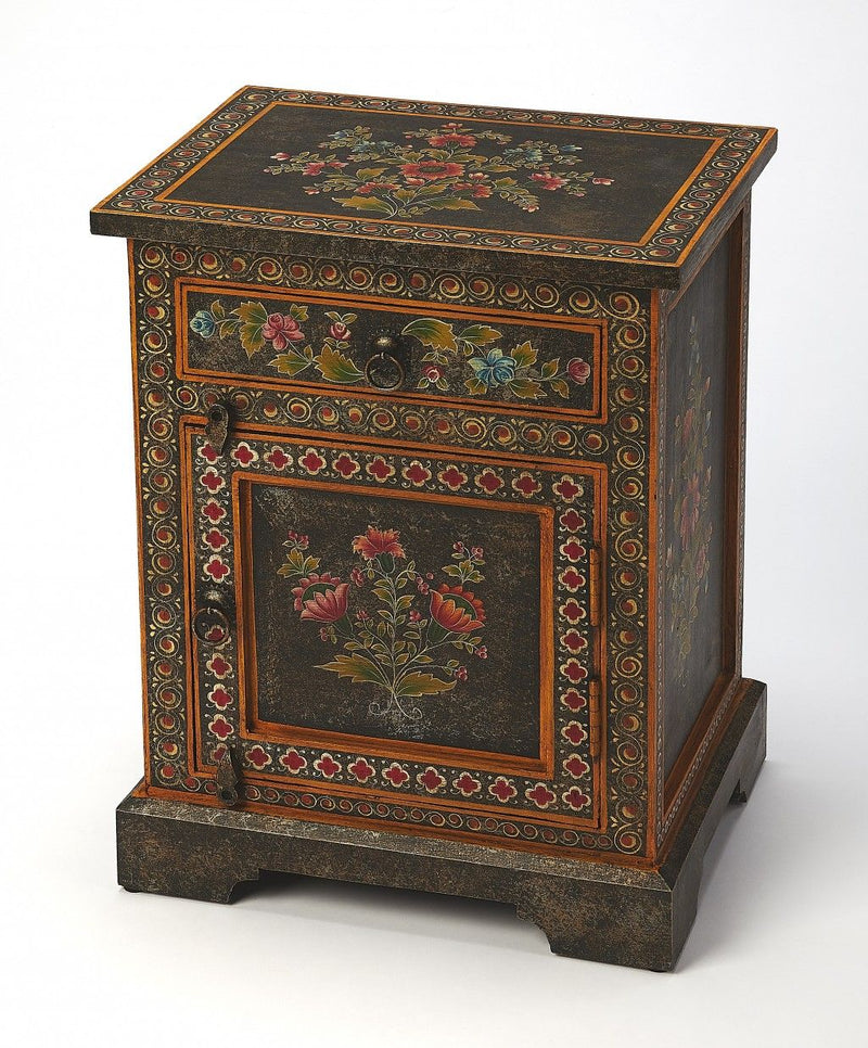 Solid Wood Frame Accent Cabinet With Two Drawers - Dark Brown