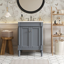 Load image into Gallery viewer, Bathroom Vanity With Top Sink, 2 Tier Storage Cabinet

