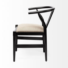 Load image into Gallery viewer, Upholstered Linen Wishbone Back Dining Side Chair - Cream
