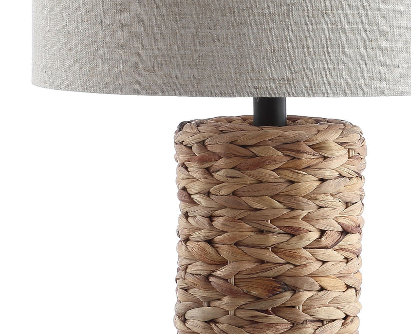 Bedside Lamps With Drum Shades (Set of 2) - Natural / Black / Beige