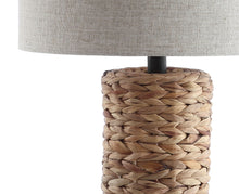 Load image into Gallery viewer, Bedside Lamps With Drum Shades (Set of 2) - Natural / Black / Beige
