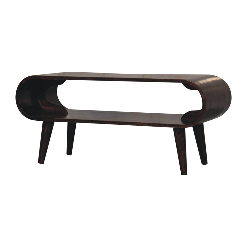 Round Coffee Table With Drawer - Brown