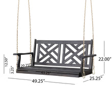 Load image into Gallery viewer, Alejandro - Acacia Wood Porch Swing With Slat Panel Seating
