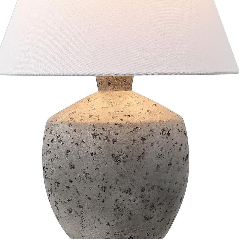 Novelty Bedside Lamps With Empire Shades (Set of 2) - Gray / White