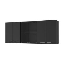 Load image into Gallery viewer, 59" Wood Wall Mounted China Cabinet With Six Doors - Black
