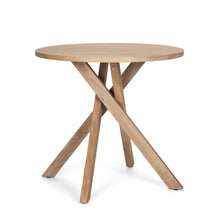 Load image into Gallery viewer, Distressed Solid Wood Round Cross Legs End Table - Natural
