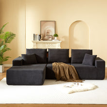 Load image into Gallery viewer, Modular Sectional Sofa With Chaise, L Shaped Cloud Couch With Deep Seat, Sectional Couches For Living Room - Black
