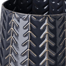 Load image into Gallery viewer, Organically Embossed Chevron Vase - Navy
