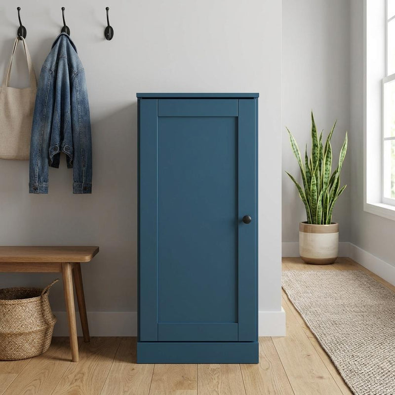 Ten Pair Solid Woodshoe Storage Cabinet (752115) - Teal Blue