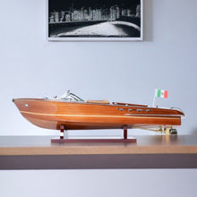 Load image into Gallery viewer, Hand Painted Riva Aqurama Medium Speedboat Model Boat - Brown
