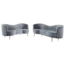 Load image into Gallery viewer, Sienna - 2 Piece Back Living Room Set, Sofa &amp; Loveseat - Gray
