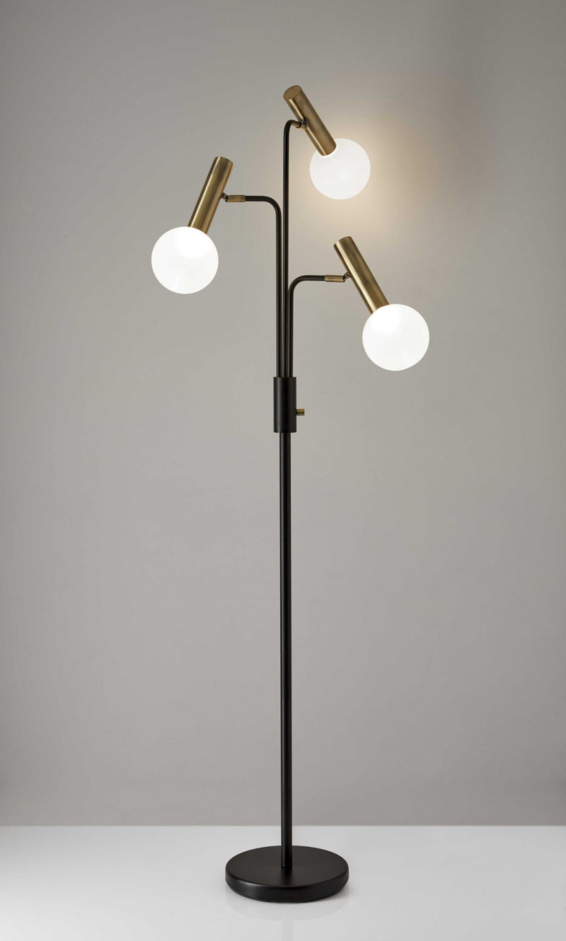 Three Light Novelty Floor Lamp - Black