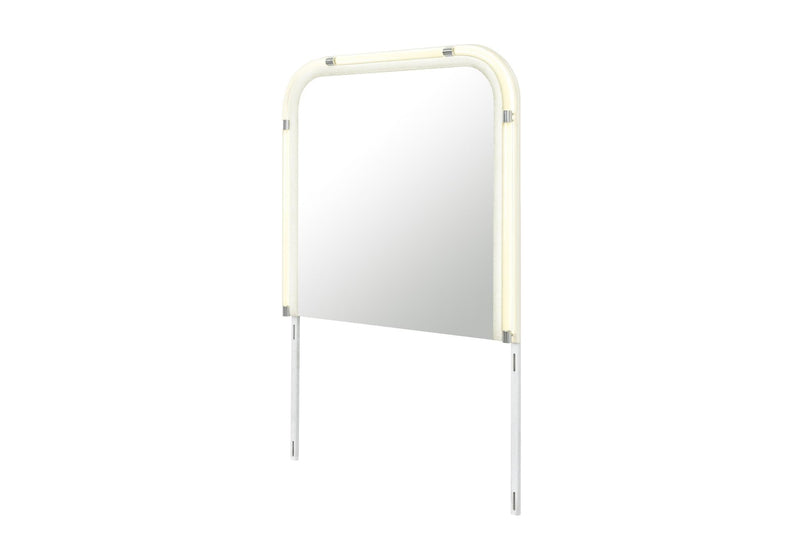 Wood Lighted Dresser Mount Floating Framed - Beige
