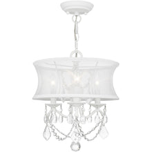 Load image into Gallery viewer, 17" Three Light Dimmable Chandelier With Shades - White
