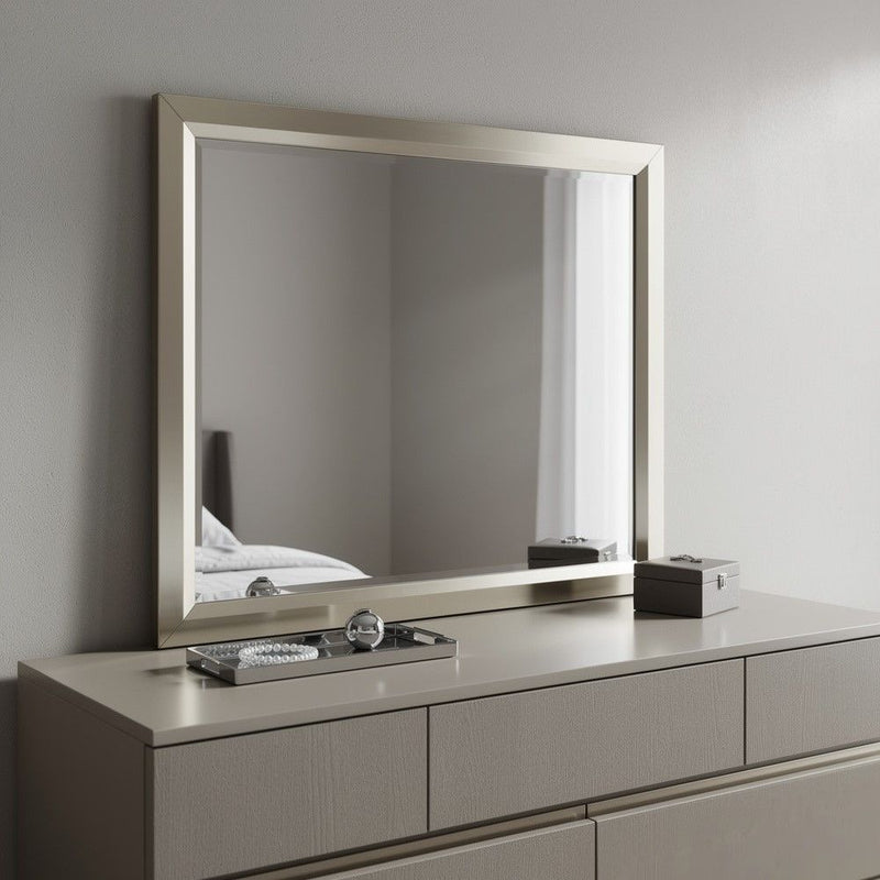 36" Framed Dresser Mount Mirror - Silver