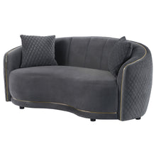 Load image into Gallery viewer, Lorraine - Upholstered Curved Loveseat - Dark Gray
